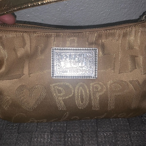 Vintage Gold Coach Poppy Shoulder Bag - Picture 9 of 13